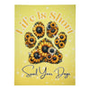 Sunflower Paw Print Premium Fleece Blanket