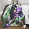 Witchy Women Raven Premium Fleece Blanket