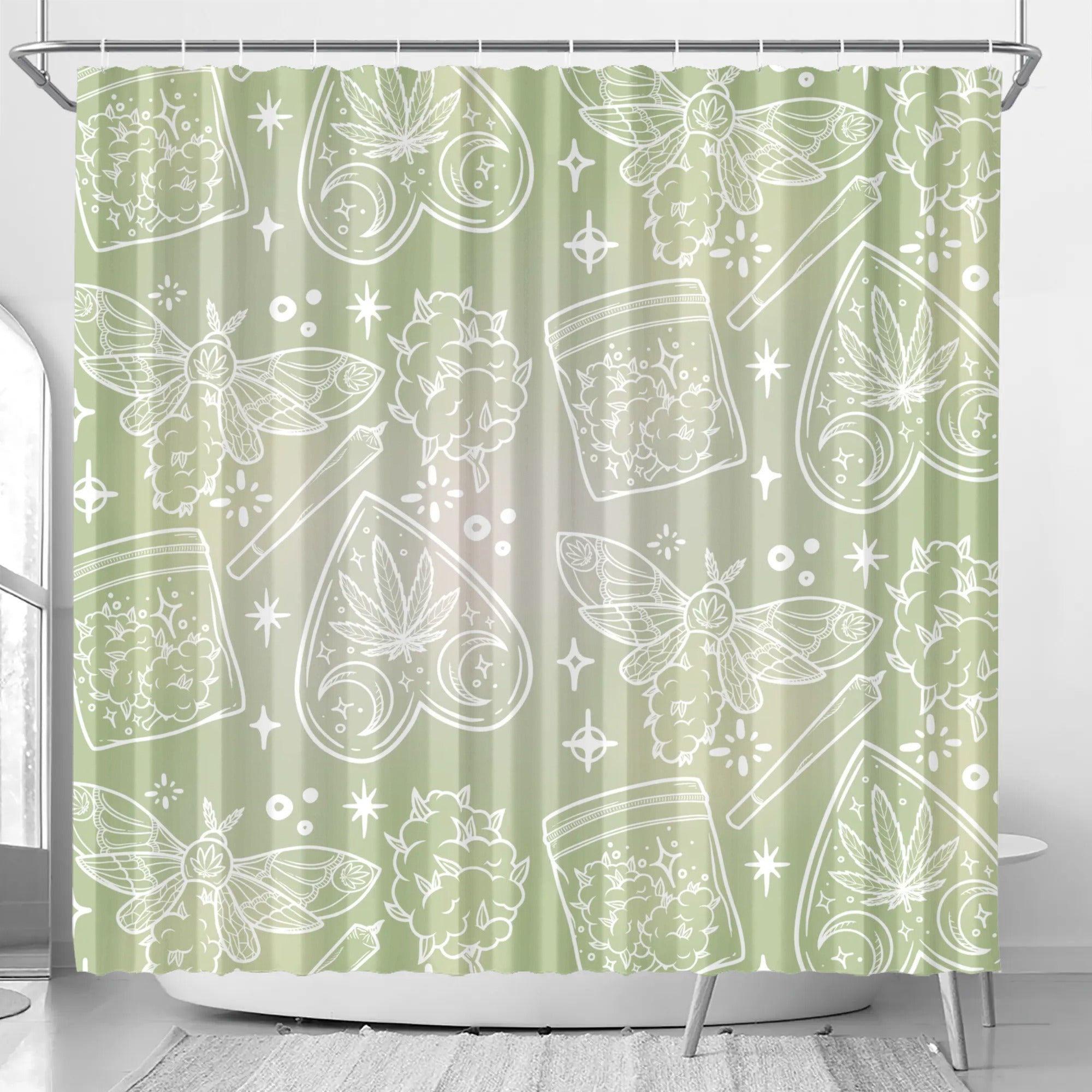 Witchy Cannabis Shower Curtain