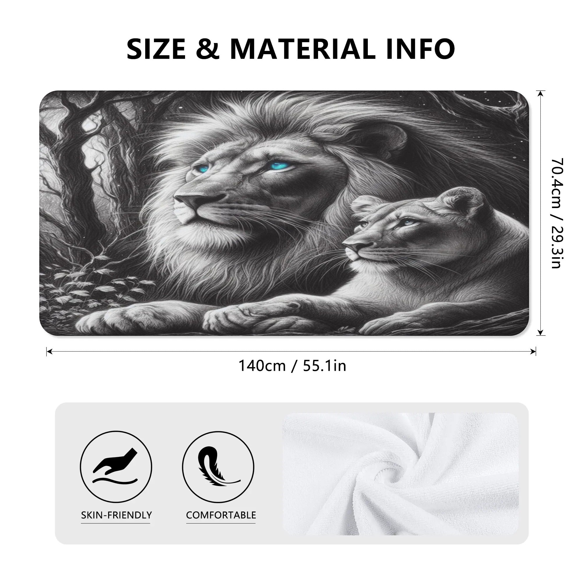 >Lion Lioness Bath Towel
